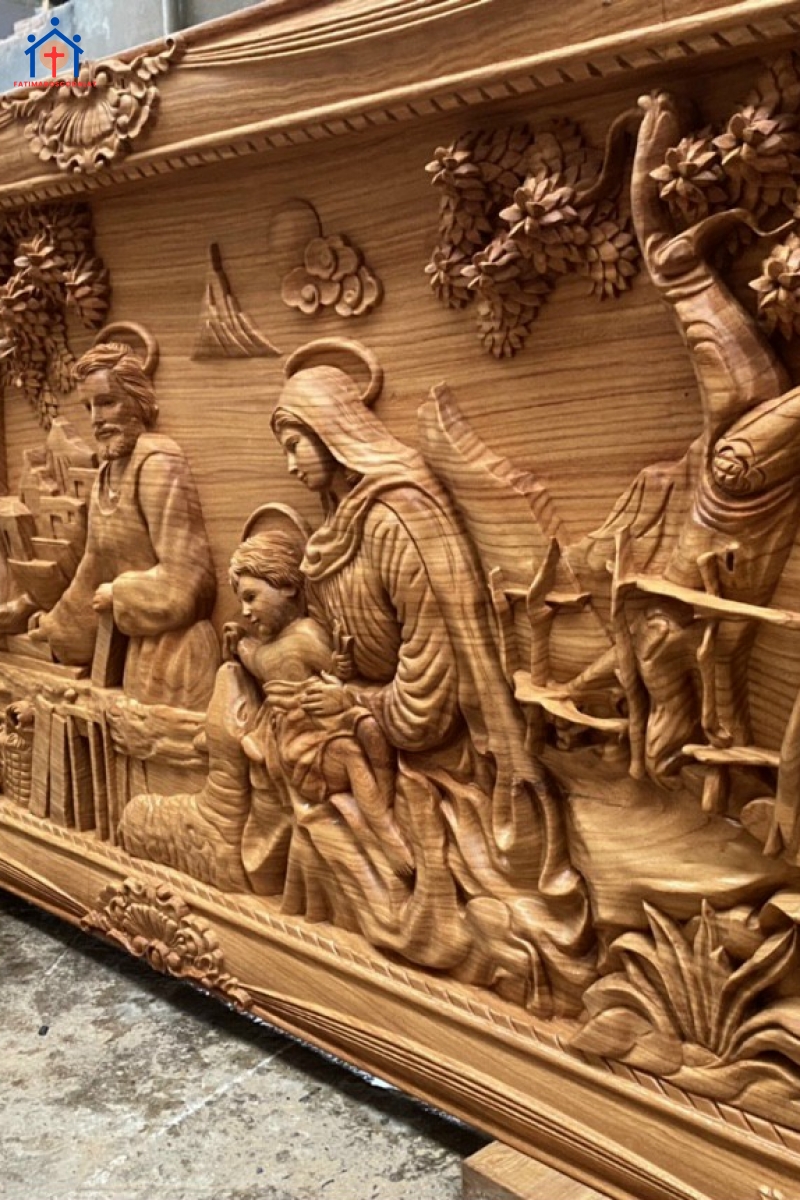 Tranh gia đình thánh gia gỗ