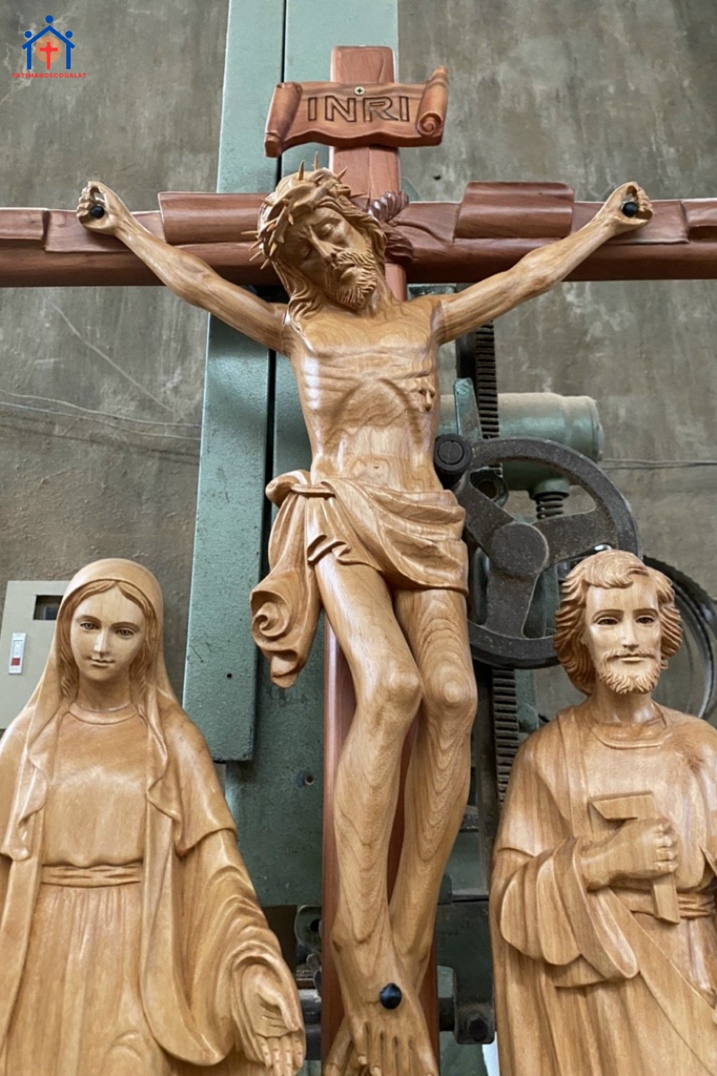 Bộ gia đình thánh gia gỗ gõ đỏ